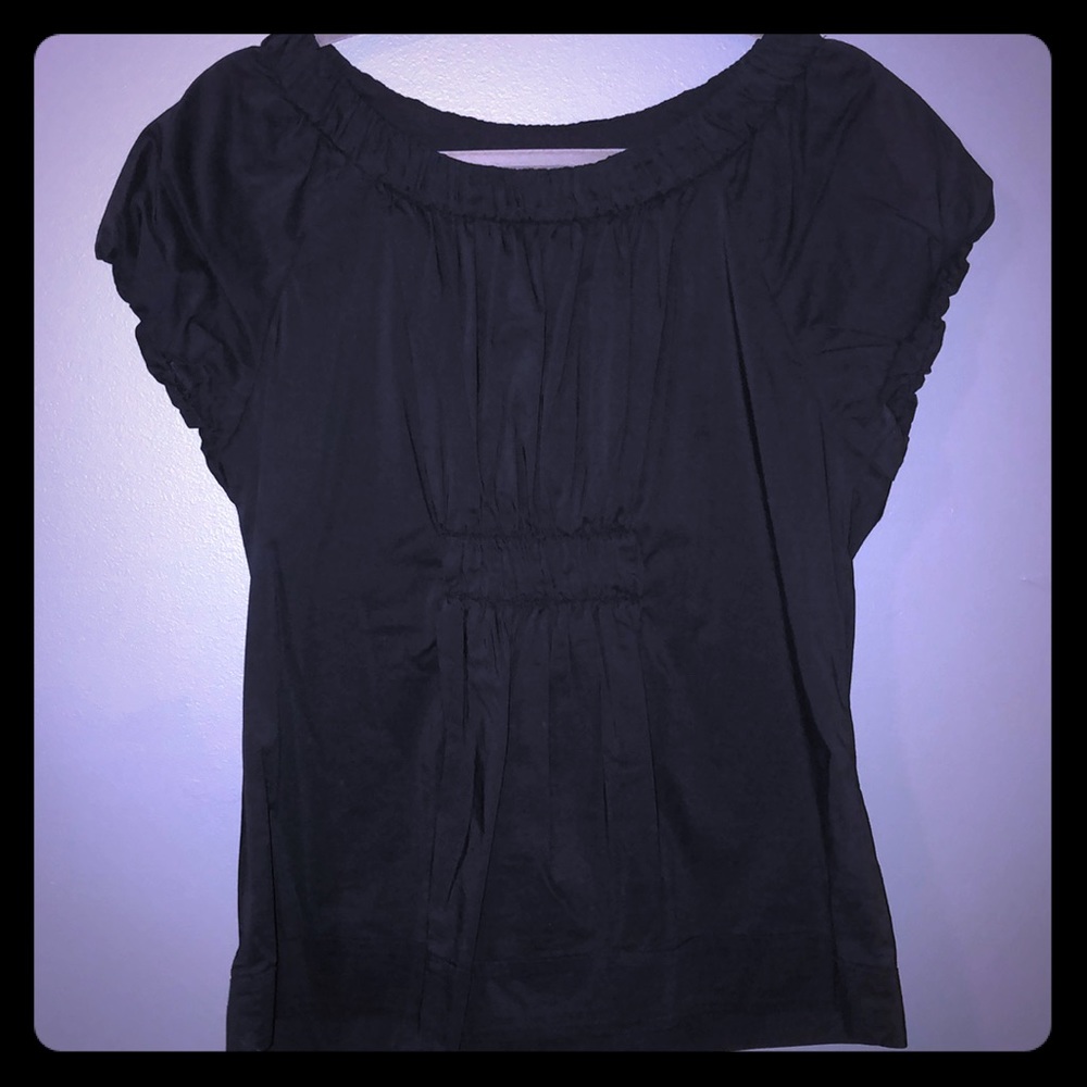Banana Republic Black Pleated Blouse